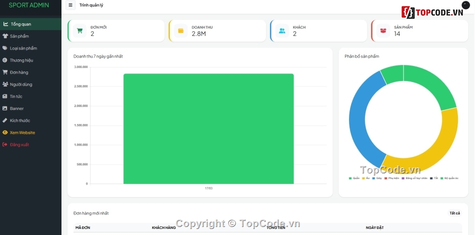 Website bán đồ thể thao,thể thao,mới nhất